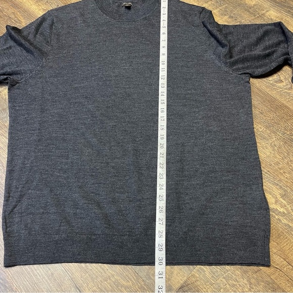 Tasso Elba Merino Wool Blend Mock Neck Solid Pullover Sweater Mens 3XL Dark Gray - Picture 4 of 11